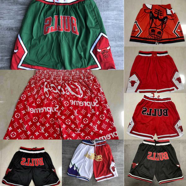 

basketball shorts pocket red black chicago''bulls''men throwback