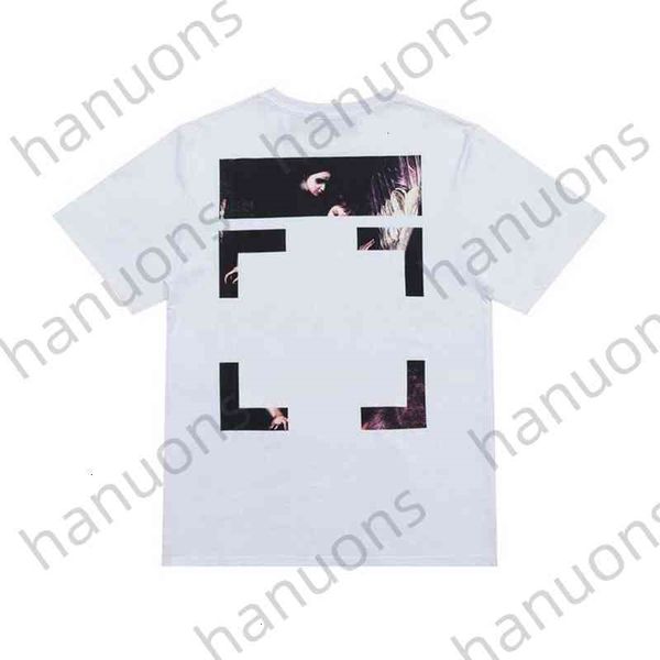 

fashion offs designer t shirts brand teens mens luxury t-shirt religious oil painting letter back arrows tshirts clothing loose cotton women, White;black