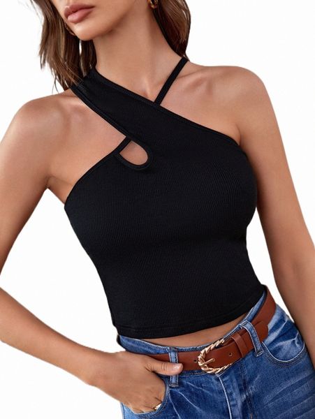 

women's t-shirt crisscross solid crop 2022 new x64g#, White
