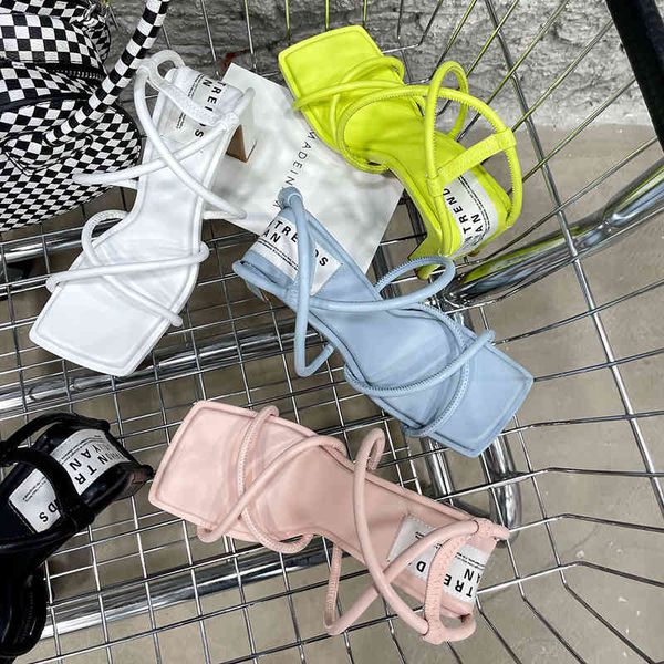 

slippers sandals women's super french integrated high-heeled sandals roman style ankle strap fairy, Black