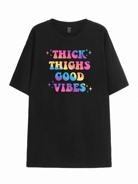 

women's t-shirt x ashley kear drop shoulder slogan graphic tee u6s9#, White