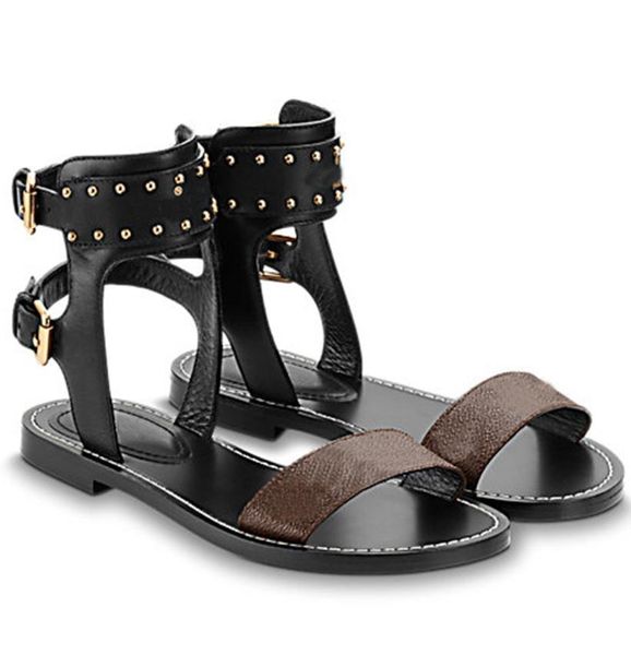 

classic womens summer slippers sandal striking gladiator leather outsole fl, Black