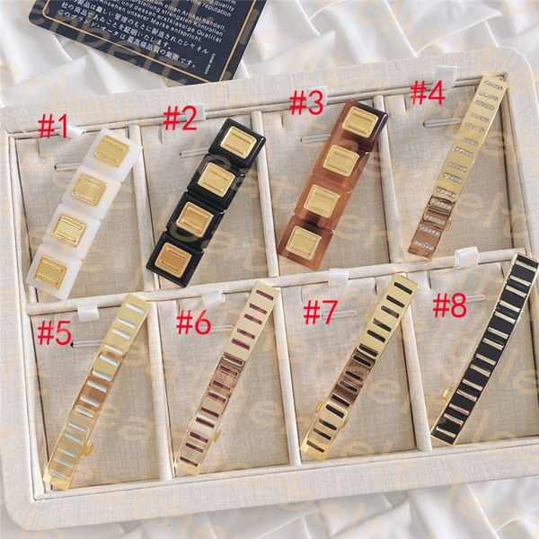 

letter hair clips classic metal barrettes womens designer elastic barrettes christmas gift with box, Golden;silver
