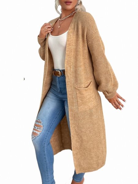 

women's sweaters double pocket drop shoulder duster cardigan o1vt#, White;black