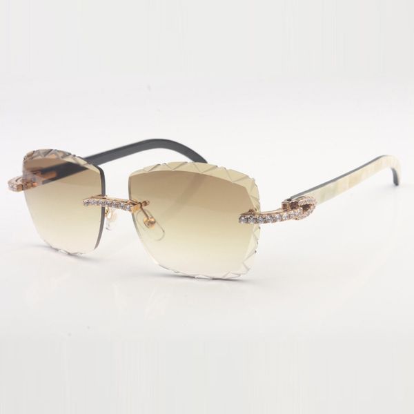 

endless diamond buffs sunglasses 3524028 with white black inside buffalo horns and 58mm cut lenses