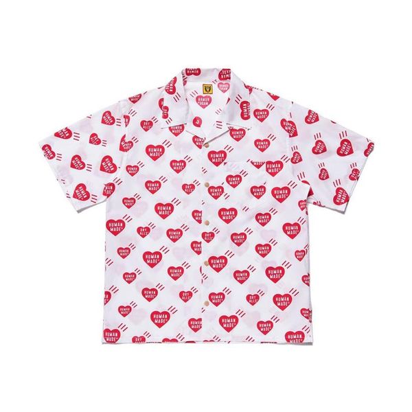

mens designer t shirts fashion human made 20ss pocket short sleeve shirt full of love hawaii loose shirt casual high street s-xl268j, White;black