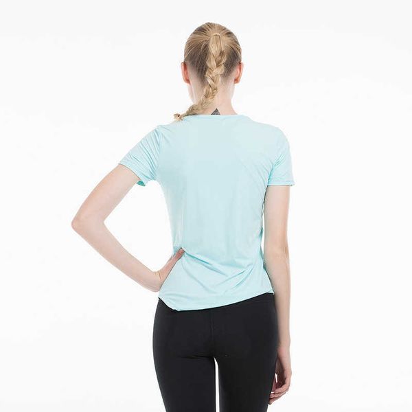 

yoga outfit fitness women yoga running quick dry short sleeve t-shirts mesh