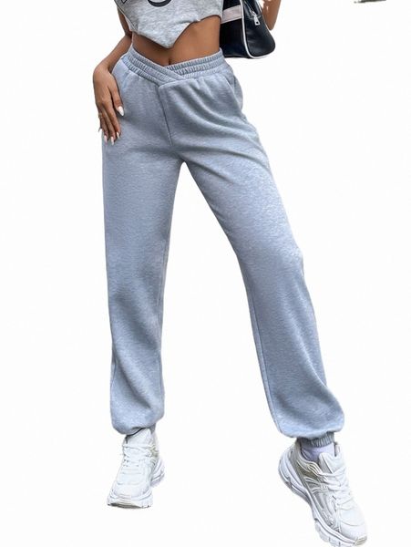 

women's pants & capris elastic waist slant pocket sweatpants v7wp#, Black;white