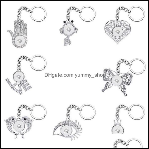 

keychains noosa fashion trendy keychains fish butterfly dolphin crystal rhinestone snaps car bag keyrings fit 18mm snap dhseller2010 dhfm6, Silver