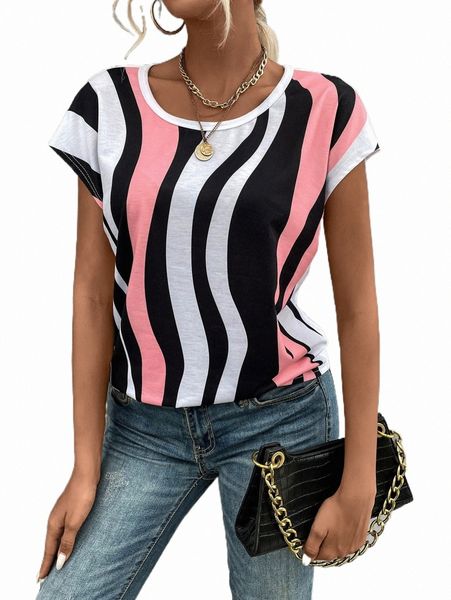 

women's t-shirt colorblock batwing sleeve tee f24a#, White