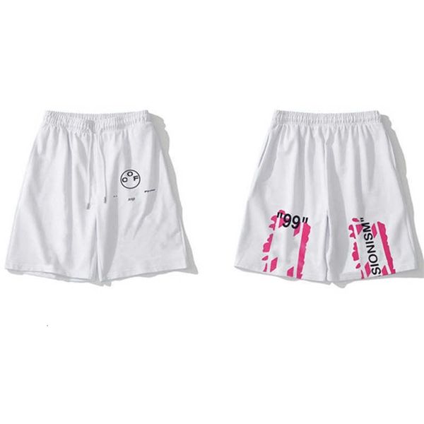 

offs fashion shorts loose men's summer brand designer luxury casual sports pants arrows printed reflective stripe black gym sweatpants, White;black