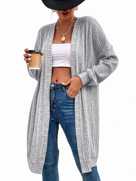 

women's down & parkas drop shoulder duster cardigan u3xc#, Black