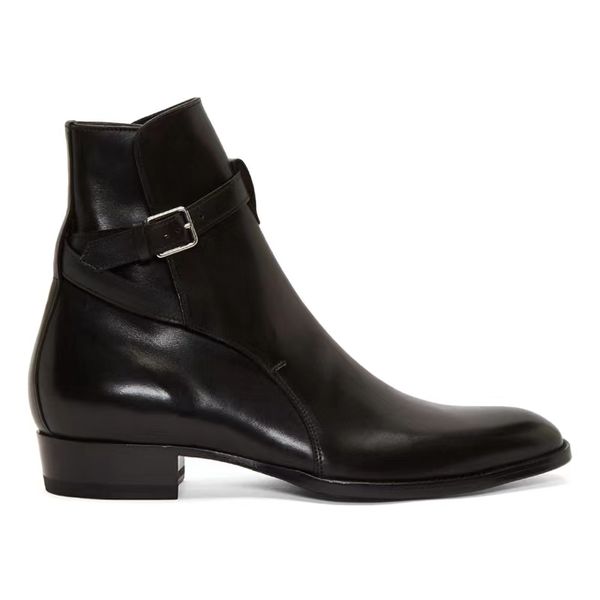

designer casual shoes jodhpur boots cowboy boots manual buckle high suede leather personalized new list, Black
