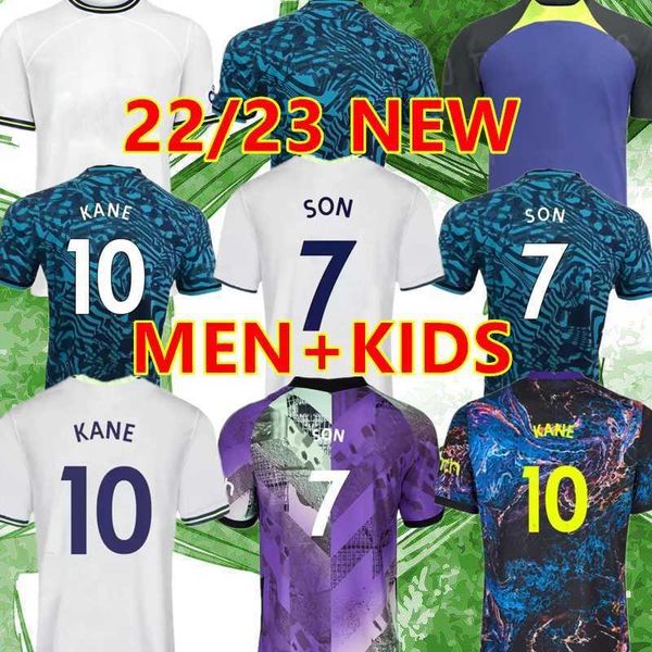 

soccer spurs 22 23 kane son kulusevski perisic soccer jerseys tottenham hojbjerg 2022 2023 lucas llors third football kit shirt bryan bergwi, Black;yellow