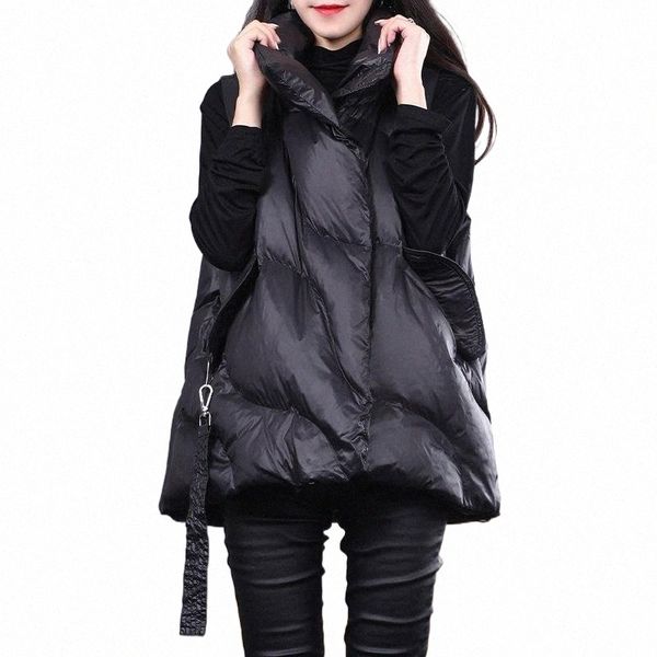 

women's down & parkas women's down & parkas autumn winter vest ultra light women waistcoat casual short sleeveless female jacket l, Black