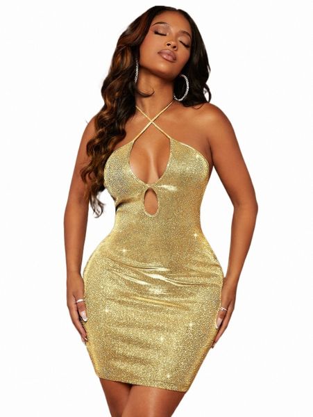 

casual dresses sxy crisscross tie back metallic bodycon dress d9d1#, Black;gray
