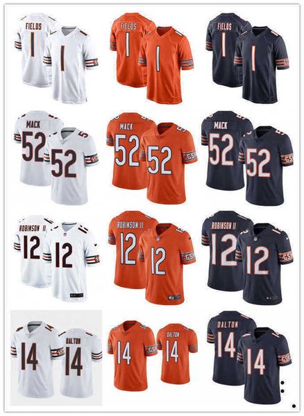 

football jerseys chicago''bears''1 justin fields 34 walter payton, Black;red