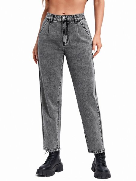 

women's jeans letter patched tapered jeans without belt w1yb#, Blue