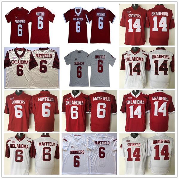 

ncaa college football jerseys 6 baker mayfield 14 sam bradford jersey, Black