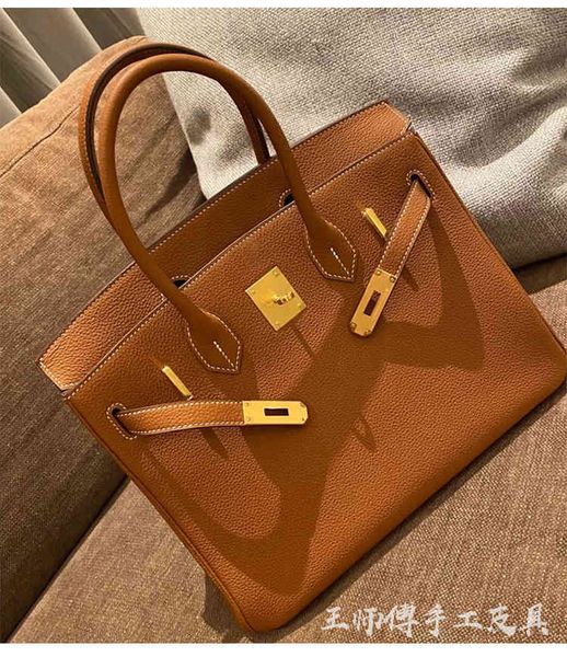 

herme designer bags birkins handbag custom pure handmade 2022 platinum leather lychee crocodile held calf leather second generation female t