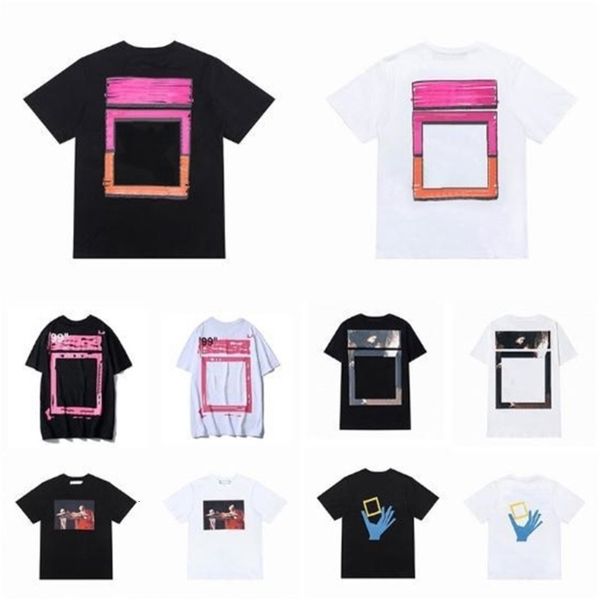 

summer designer fashion offs t shirts brand tees mens luxurys classic t-shirt religious oil painting back arrow clothing loose womens, White;black