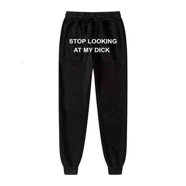 

men's pants men women joggers sweat pants slooking at my dick sweatpants hip hop print high waist trousers streetwear sweatpants hippie, Black