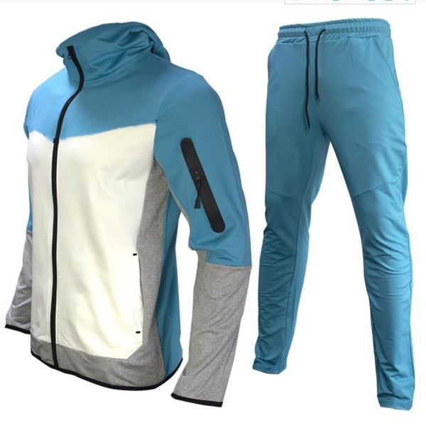

european american style men's tracksuits tech fleece casual knitted full-length zipper cardigan hoodie213b, Gray
