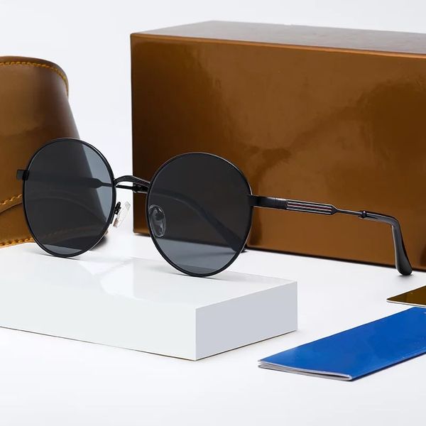 

designer round sunglasses men women retro sun glasses male female metal frame eyewear driving uv400, White;black