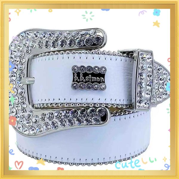 

fashion designer belts women mens bb simon rhinestone belt with bling rhinestones width 4.0cm waistband9911111, Black;brown