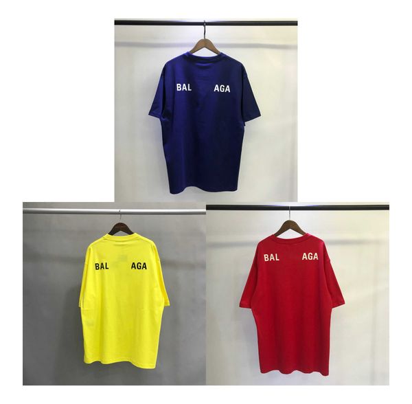 

designer balanciagas t shirt new fashion brands back letters men and womens lovers summer loose casual cotton short sleeve paris balenciga t, White;black