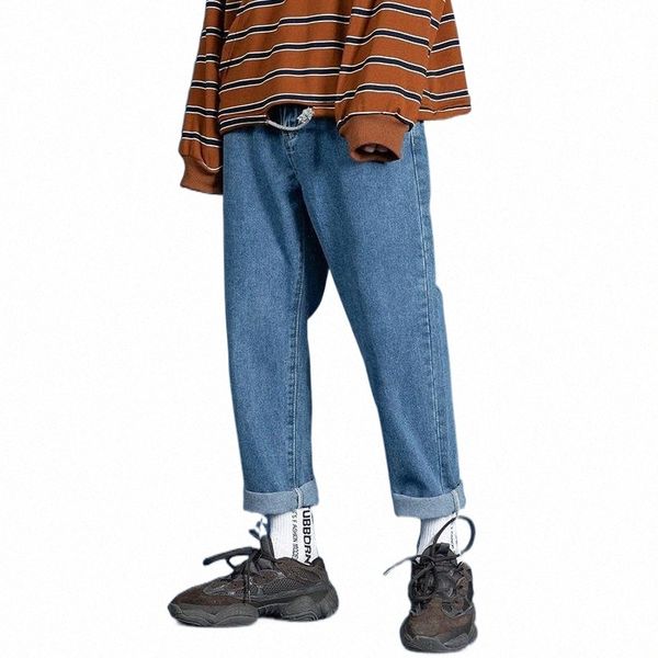 

men's jeans men's jeans 2021 streetwear blue men black korean fashions male straight denim pants drop 52iv#