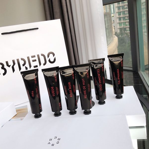 

byredo hand cream 30ml 6pcs gift box set rose noir reine de nuit oud immortel suede 1996 tulipmania creme mains hands care fragrance lotion