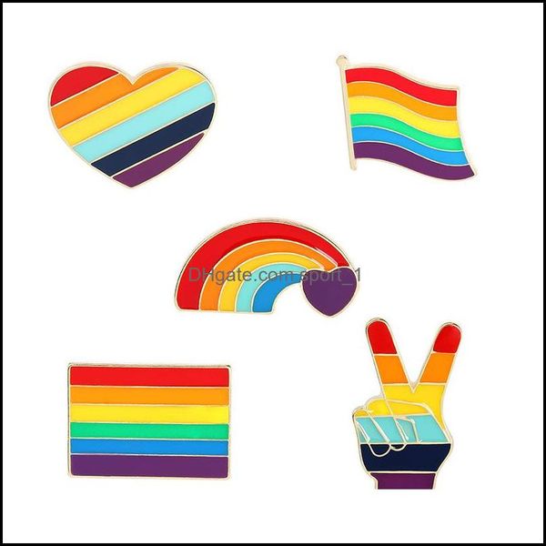 

pins brooches rainbow color gesture love heart enamel brooches pin for women fashion dress coat shirt metal funny brooch pins sport1 dhsmw, Gray