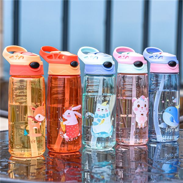 

cups dishes utensils kids water sippy creative cartoon baby feeding with straws leakproof bottles outdoor portable children s 220907