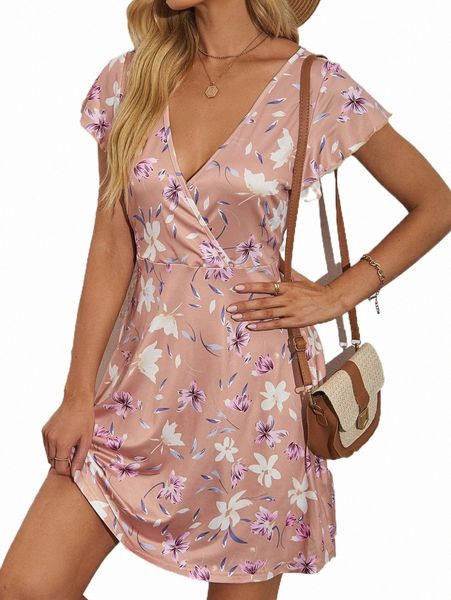 

casual dresses all over print butterfly sleeve dress y8ew#, Black;gray