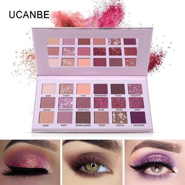

ucanbe 18colors aromas new nude eyeshadow palette long lasting multi reflective shimmer matte glitter pressed pearls eye shadow256l