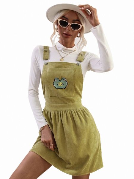 

casual dresses cartoon corduroy overall dress without sweater f5fy#, Black;gray
