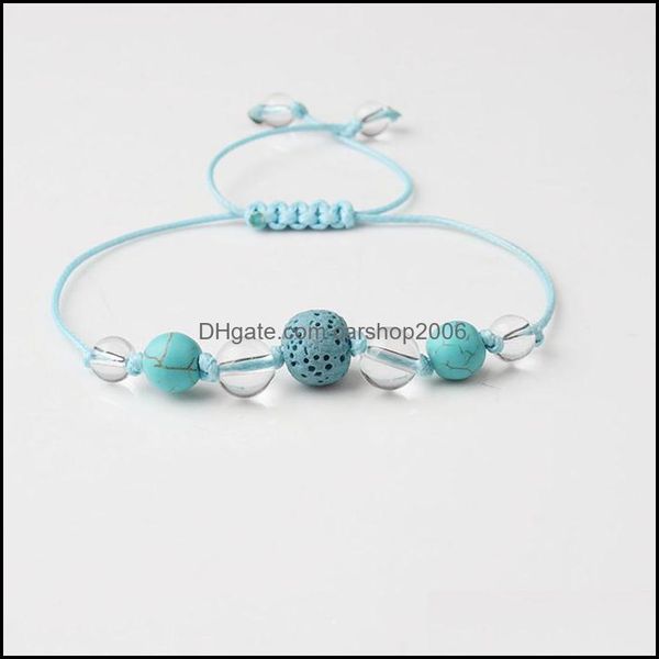 

beaded strands glass lava beads friendship bracelet hand-knitted beaded yoga ladies essential oil aromatherapy drop delivery 2021 je dhlrt, Black