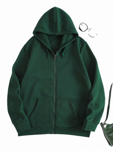 

women's hoodies & sweatshirts zip up front drawstring hooded sweatshirt 611w#, Black