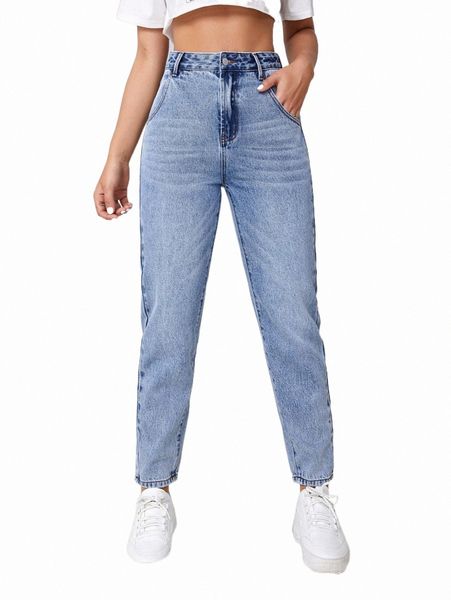 

women's jeans high waist mom fit jeans 2022 new u0nu#, Blue