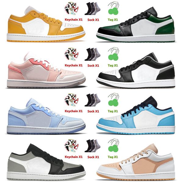 

mens basketball shoes 1 1s low jumpman pollen green toe black white tan shadow fragment ceramic royal yellow trainers sneakers, White;red