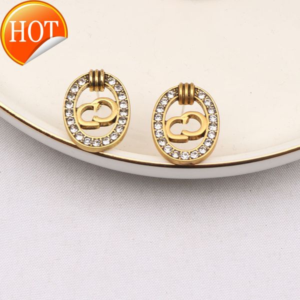 

d1 family earrings dijia 22 year new cd letter earrings female fashion creative personalized factory direct sale, Golden