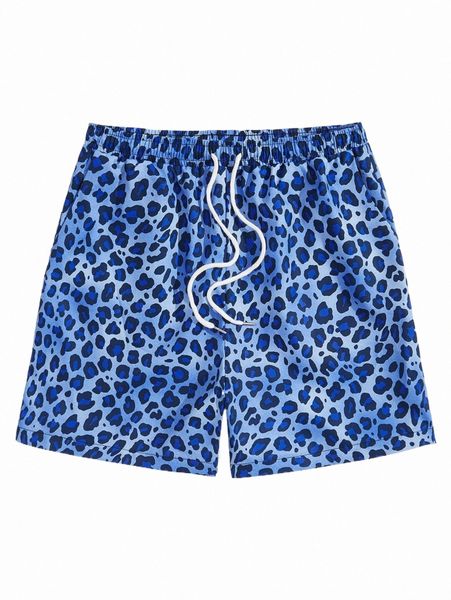 

men's shorts romwe guys leopard drawstring shorts a7ha#, White;black