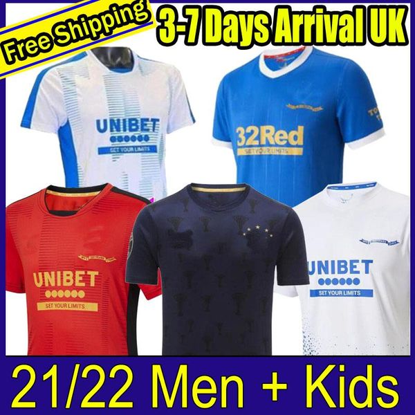 

2021 rangers 150th anniversary soccer jerseys glasgow 2022 training tee match day tee-white player version barker morelos special 21 22 foot, Black