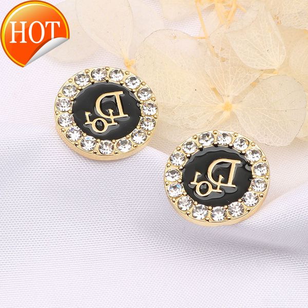 

new earrings with diamond and oil dripping letters factory direct sale ear rings for ladies charms, Golden