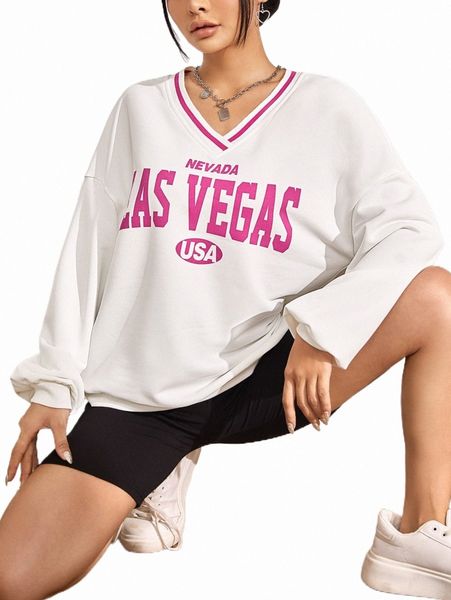 

women's hoodies & sweatshirts letter graphic drop shoulder sweatshirt s184#, Black