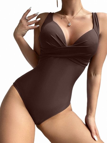 

women's swimwear wrap cross push up one piece swimsuit c2m9#, White;black
