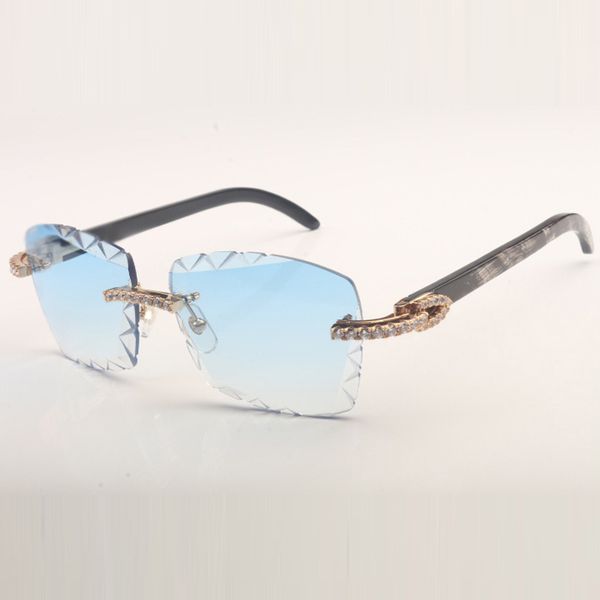 

endless diamond buffs sunglasses 3524029 with white black textured buffalo horn legs and 58mm cut lens thickness 3.0mm
