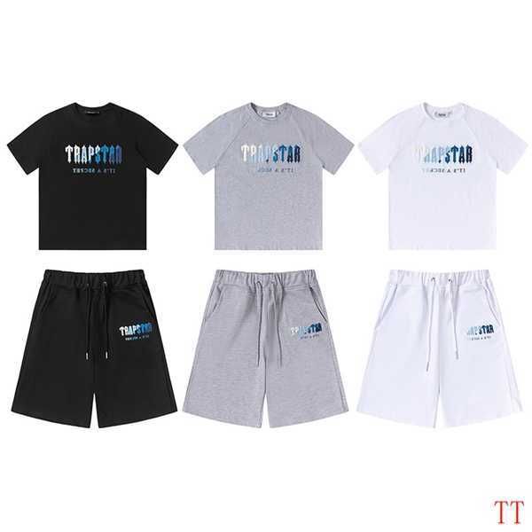 

men's t-shirts trapstar summer mens designers t shirts casual man womens polos tees with letters print shorts sets sleeves sell luxurys, White;black
