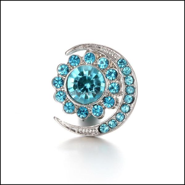 

other snap button jewelry components colorf rhinestone moon sun 18mm metal snaps buttons fit bracelet bangle noosa z0 dr dhseller2010 dhu6f, Blue;slivery